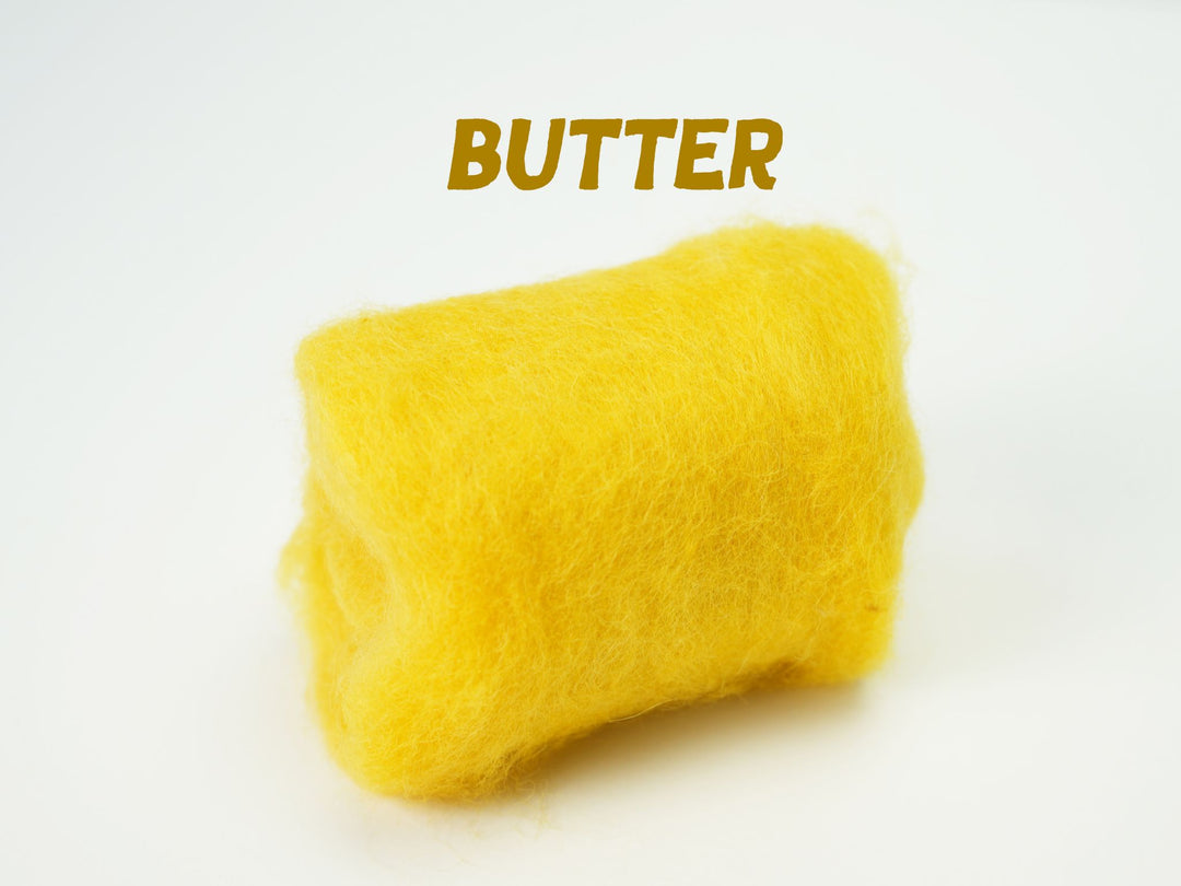 Corriedale Wool Butter – Premium Natural Wool Roving for Needle Felting, Spinning, and Crafting | Woolbuddy