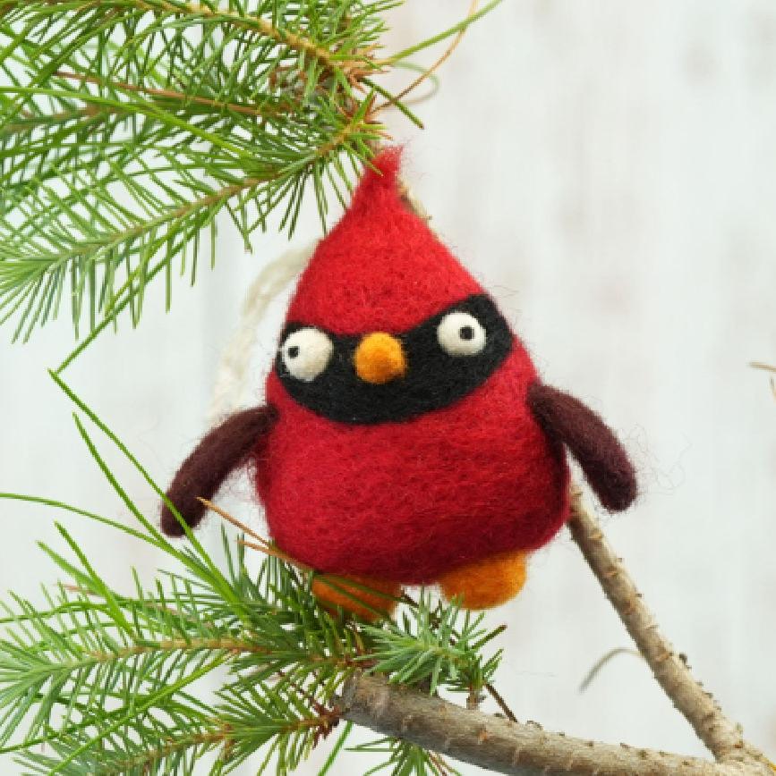 Cardinal Ornament - Woolbuddy