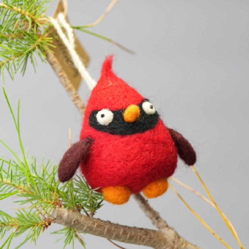 Cardinal Ornament - Woolbuddy