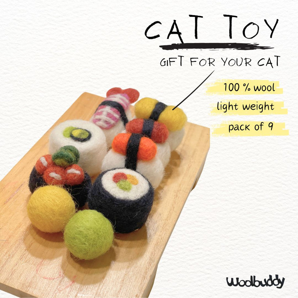 Sushi Cat Toy Set - 8 Pc Catnip Infused Nigiri & Maki With Bells, Crinkle Sound - Fun For Cats