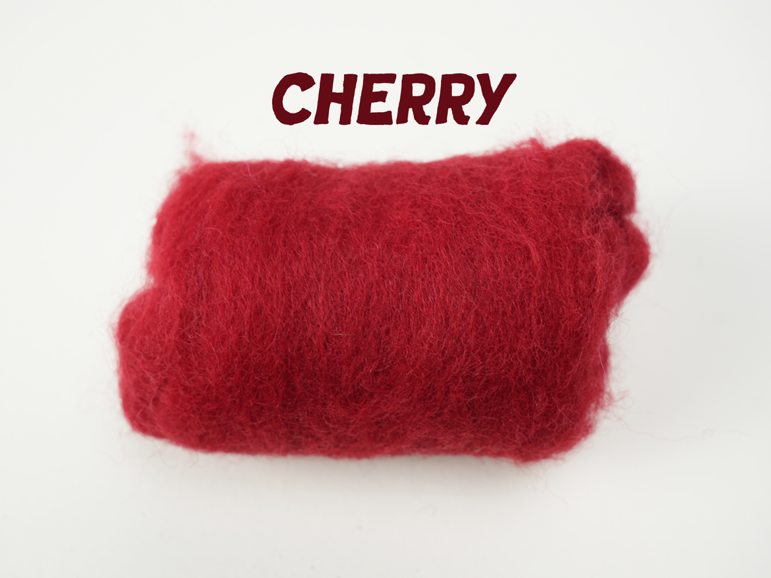 Corriedale Wool Cherry– Premium Natural Wool Roving for Needle Felting, Spinning, and Crafting | Woolbuddy