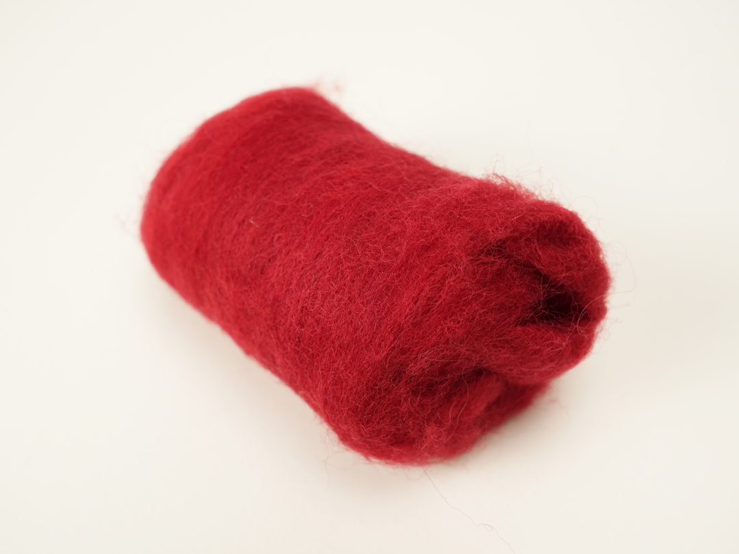Corriedale Wool Cherry– Premium Natural Wool Roving for Needle Felting, Spinning, and Crafting | Woolbuddy