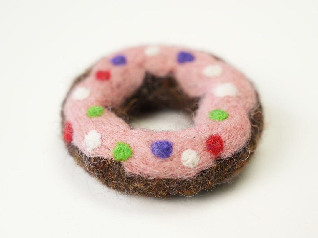 Handmade Wool Felt Donut Ornament – Cute Food-Themed Car Accessory Charm | Woolbuddy
