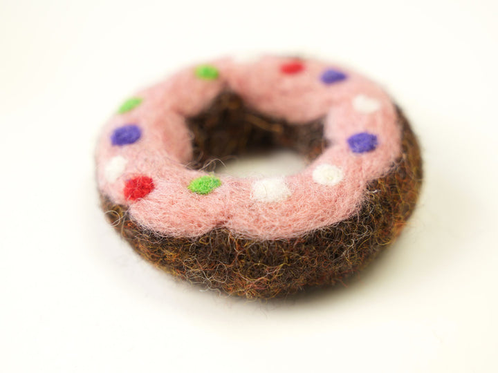 Handmade Wool Felt Donut Ornament – Cute Food-Themed Car Accessory Charm | Woolbuddy