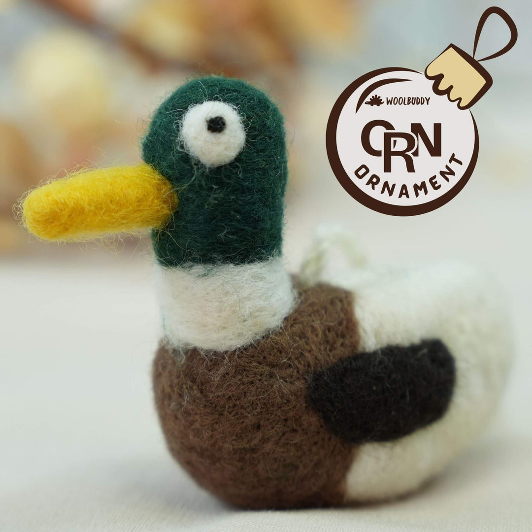 Handmade Wool Felt Green-Head Duck Charm – Bag & Key Accessory | Woolbuddy