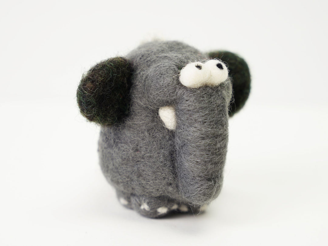 Handmade Wool Felt Elephant Ornament – Cute Animal Christmas Tree Decoration | Woolbuddy