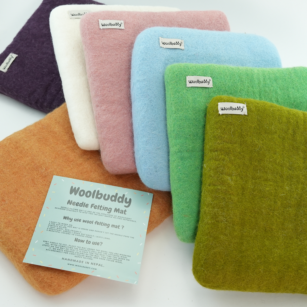 Woolbuddy needle felting mat, 100% natural wool, handmade and eco-friendly, must-have needle felting tool