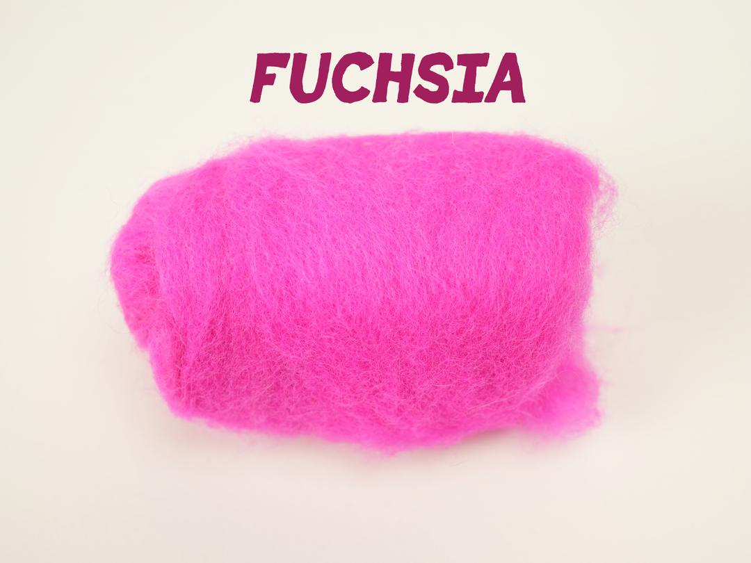 Corriedale Wool Fuchsia – Premium Wool Roving for Needle Felting & Crafts | Woolbuddy