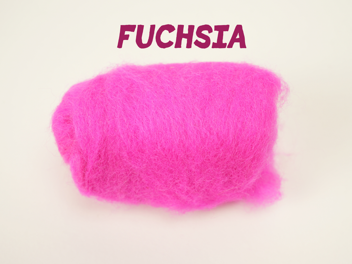 Corriedale Wool Fuchsia – Premium Wool Roving for Needle Felting & Crafts | Woolbuddy