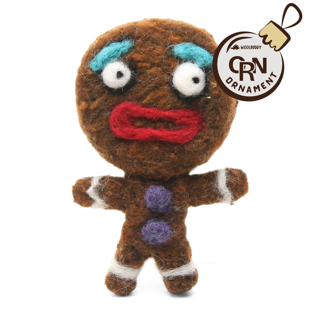 Gingerbread man ornament - Woolbuddy