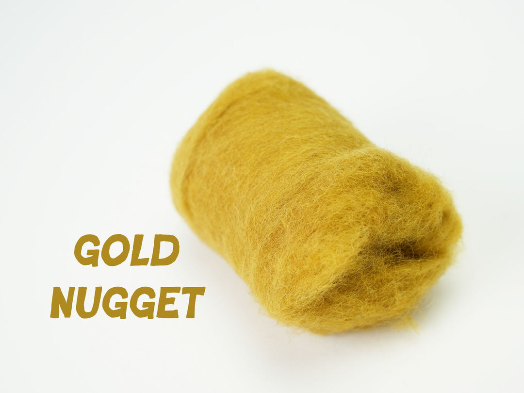 Corriedale Wool Gold Nugget – Premium Natural Wool Roving for Needle Felting, Spinning, and Crafting | Woolbuddy