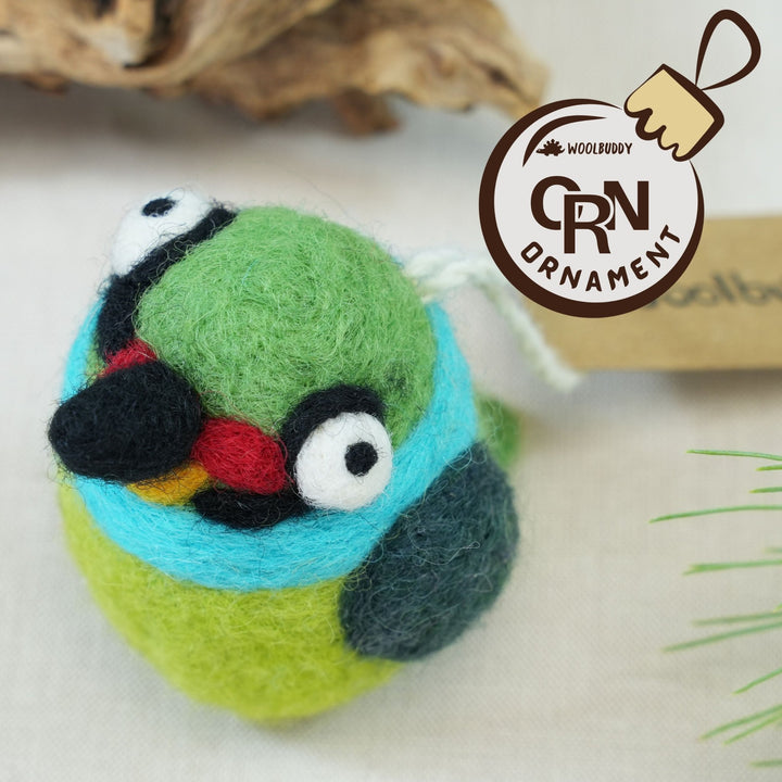 Green Bird Ornament - Woolbuddy