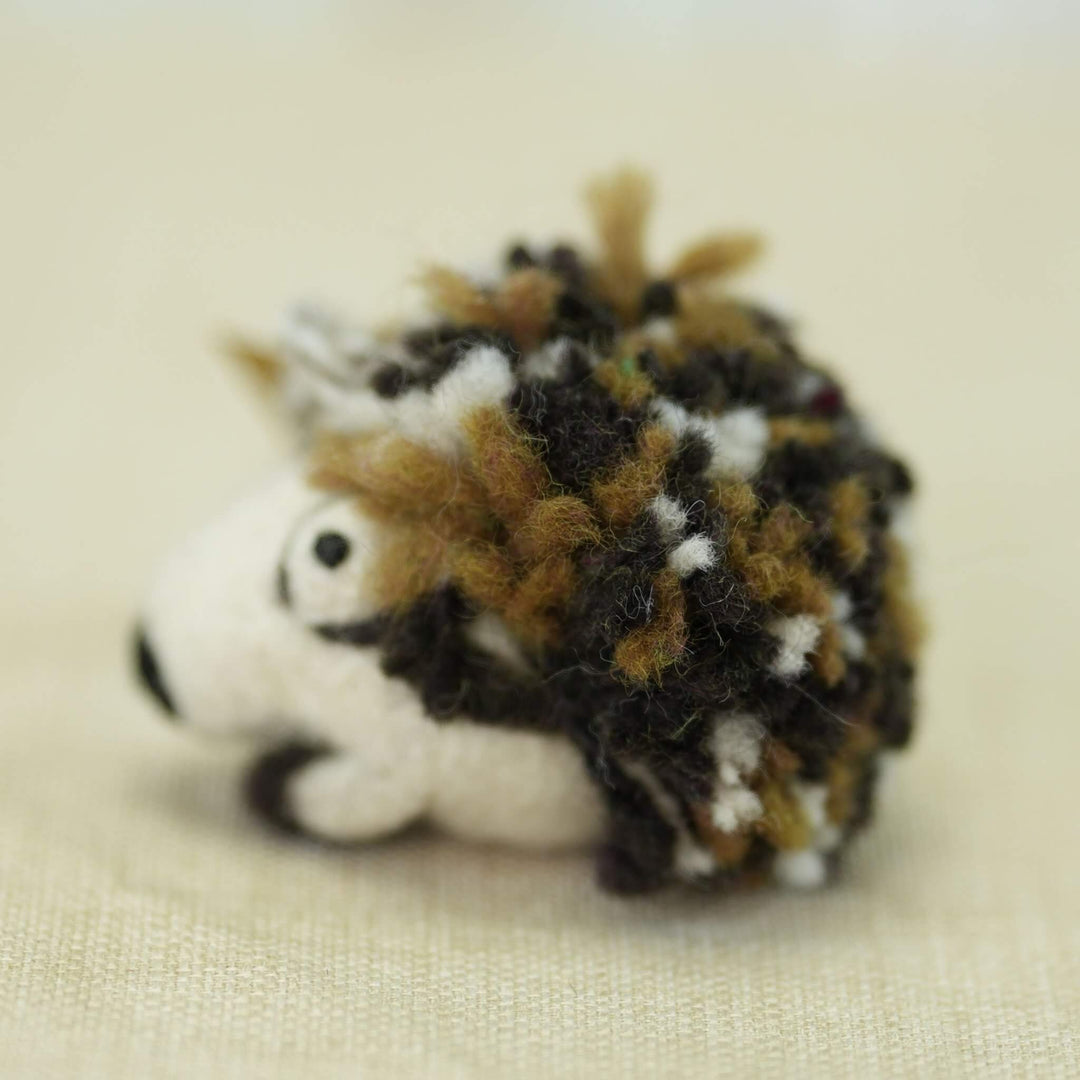 Handmade Wool Felt Hedgehog Charm – Cute Bag & Desk Accessory | Woolbuddy