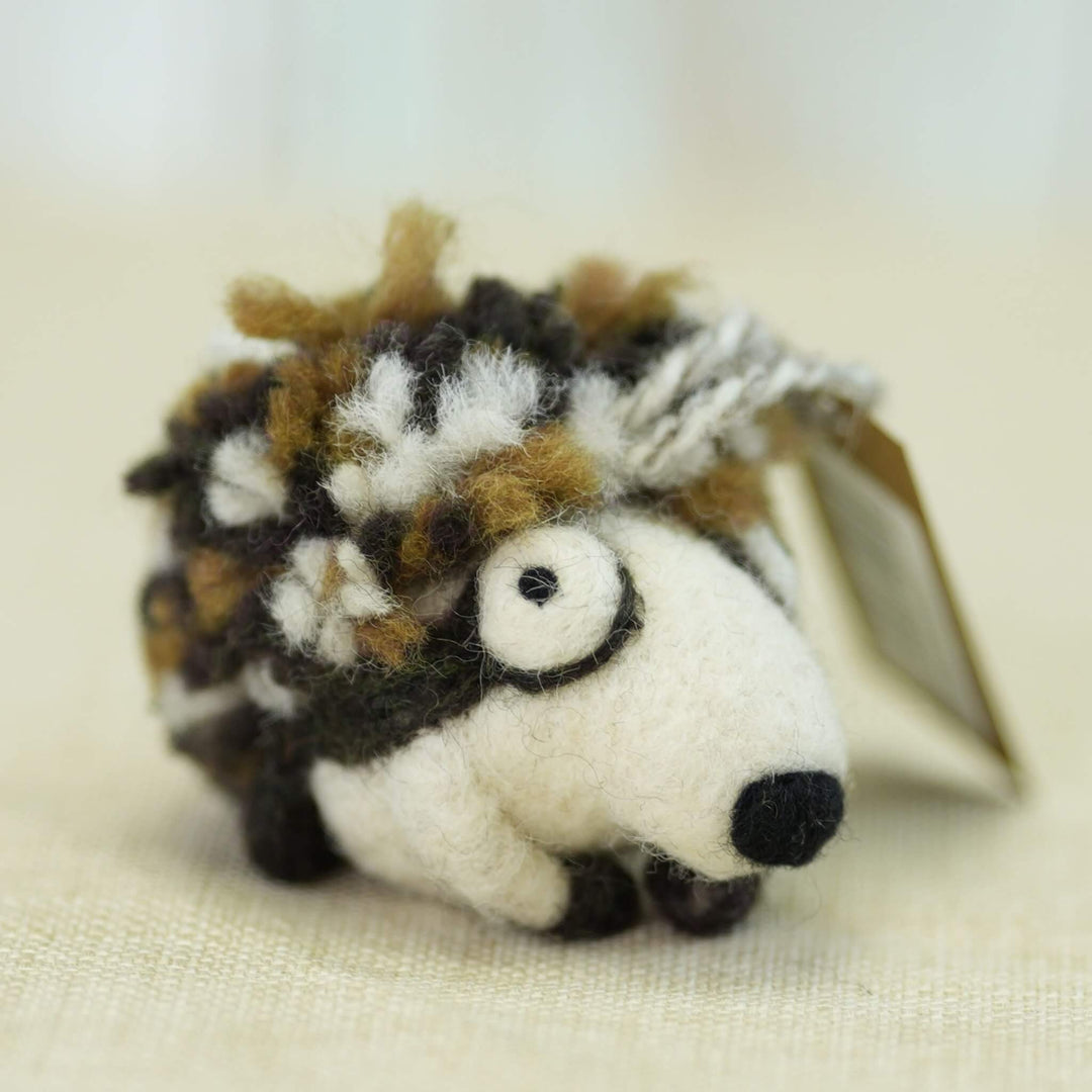 Handmade Wool Felt Hedgehog Charm – Cute Bag & Desk Accessory | Woolbuddy