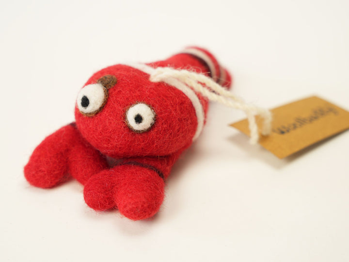 Handmade Wool Felt Lobster Ornament – Cute Ocean Animal Christmas Decoration | Woolbuddy