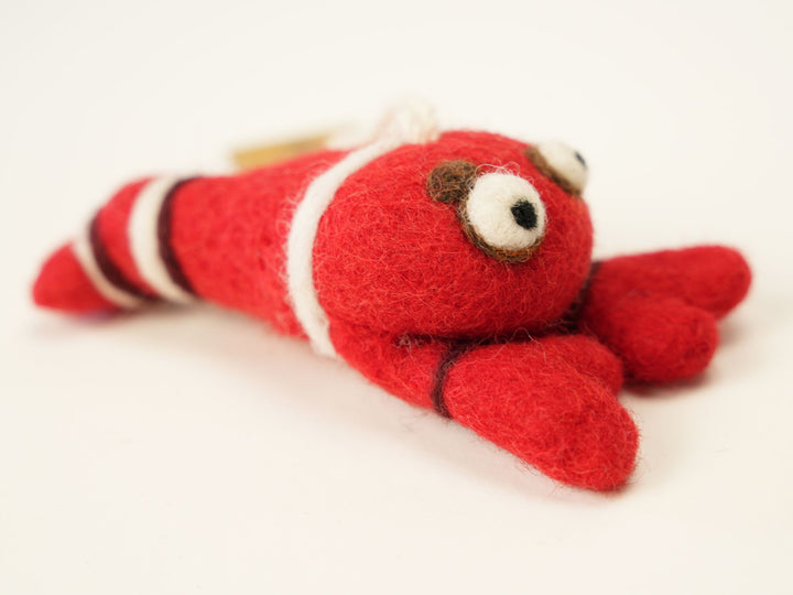 Handmade Wool Felt Lobster Ornament – Cute Ocean Animal Christmas Decoration | Woolbuddy