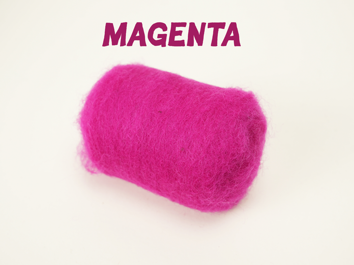 Corriedale Wool Magenta – Premium Wool Roving for Needle Felting & Crafts | Woolbuddy