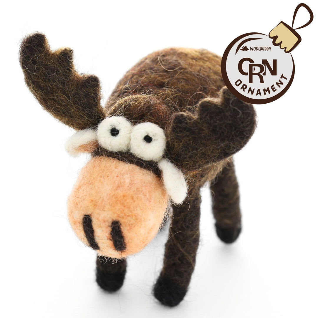 needle felted moose ornament