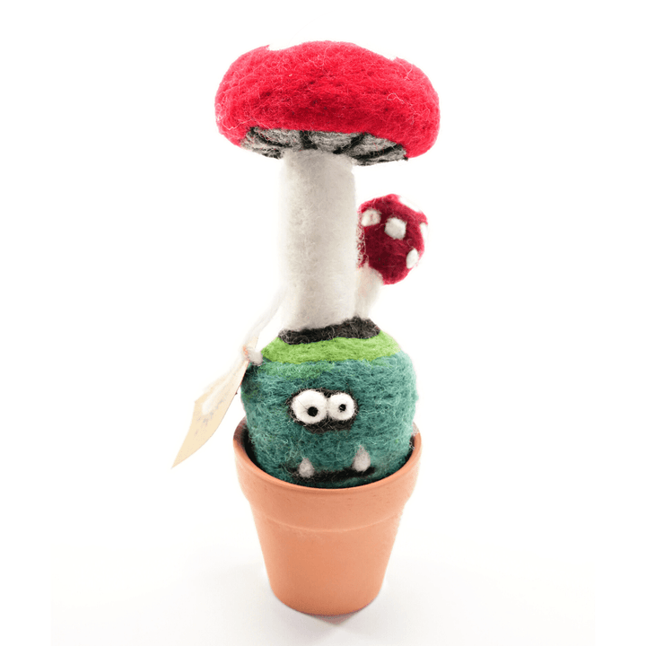 Mushroom Monster Plant with Clay Pot - Woolbuddy