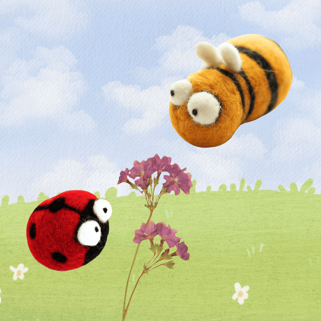 Needle Felting Bee & Ladybug Kit - Woolbuddy