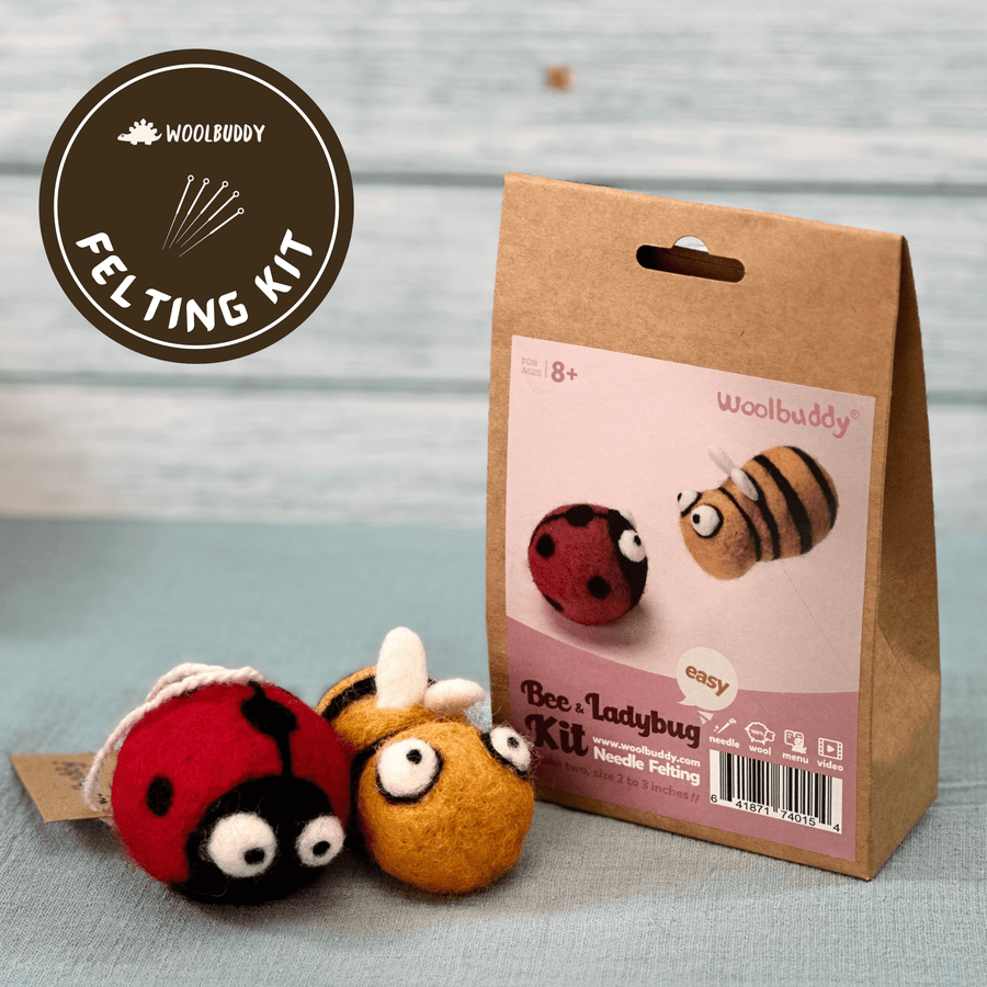 Needle Felting Bee & Ladybug Kit - Woolbuddy