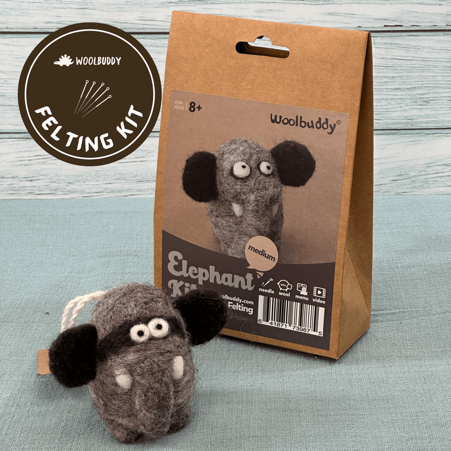 Needle Felting Elephant Kit - Woolbuddy