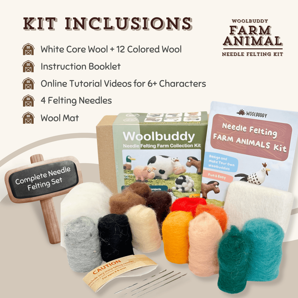 Needle Felting Farm Collection Kit - Woolbuddy