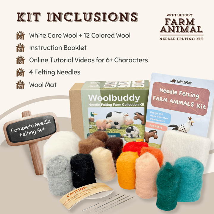 Needle Felting Farm Collection Kit - Woolbuddy