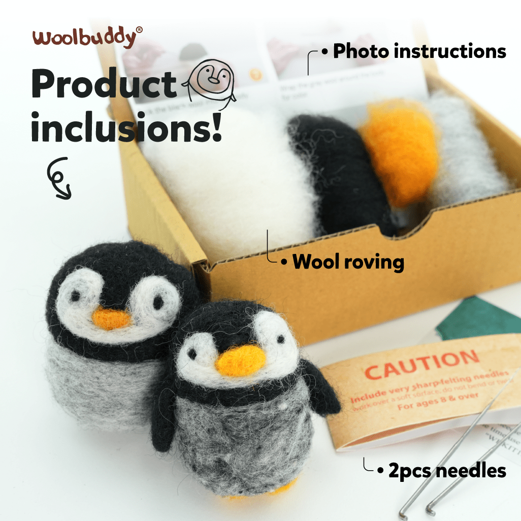 Needle Felting Penguin Kit - Woolbuddy