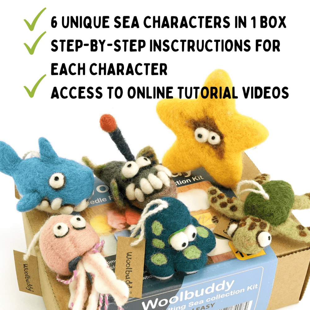 Needle Felting Sea Collection Kit - Woolbuddy