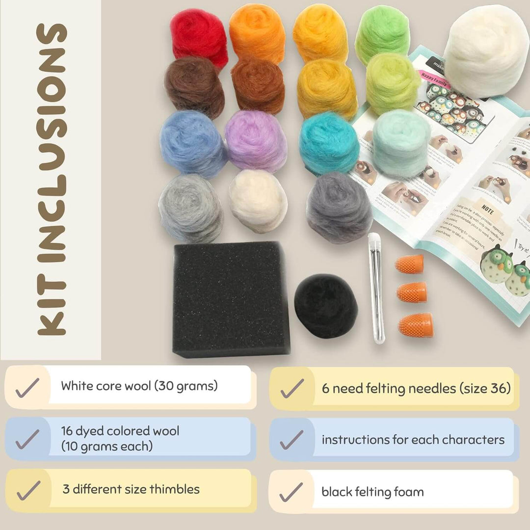 Needle Felting Starter Kit – All-in-One Woolbuddy Set for Beginners & Creative Projects