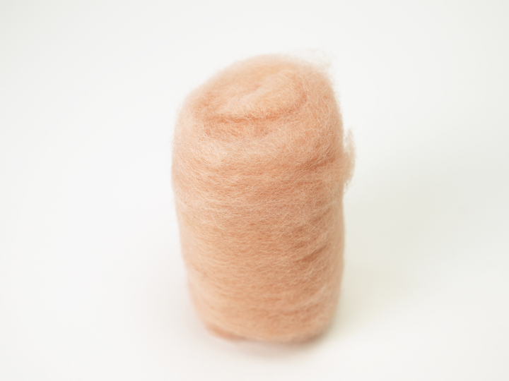 Corriedale Wool Peach – Premium Natural Wool Roving for Needle Felting, Spinning, and Crafting | Woolbuddy