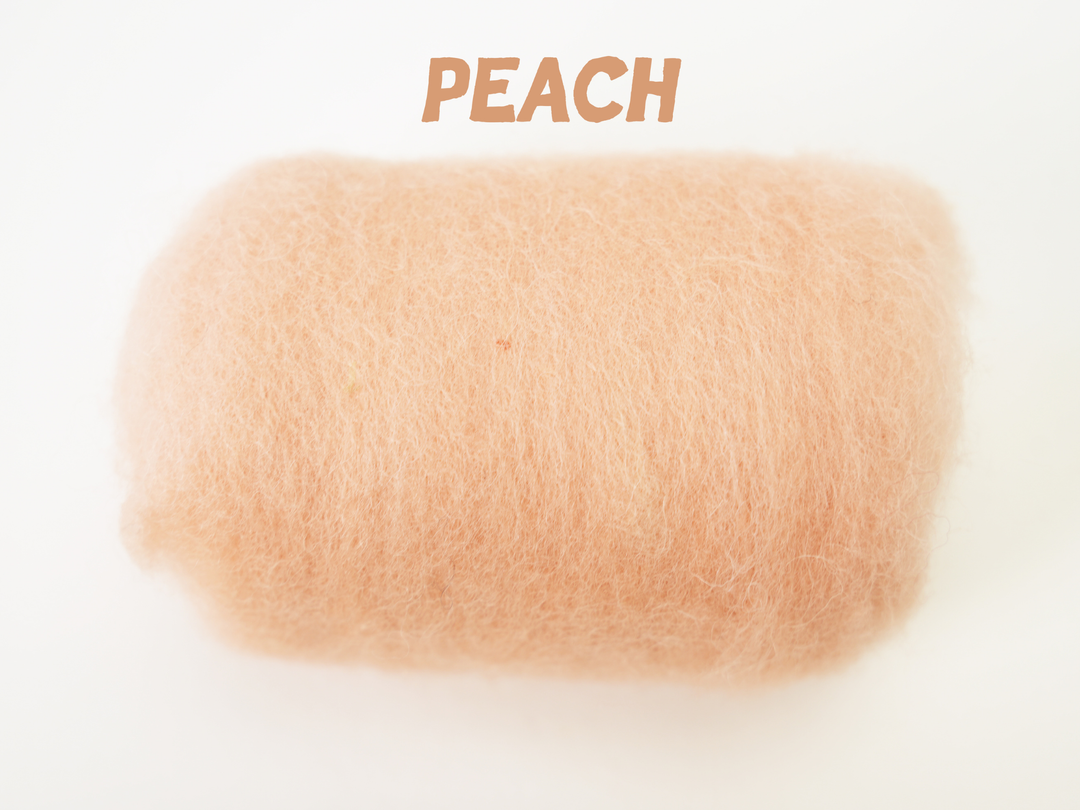 Corriedale Wool Peach – Premium Natural Wool Roving for Needle Felting, Spinning, and Crafting | Woolbuddy
