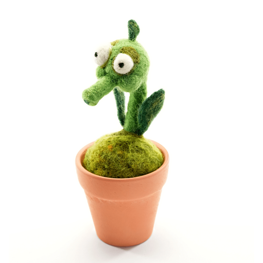 Peashoot Monster Plant with Clay Pot - Woolbuddy