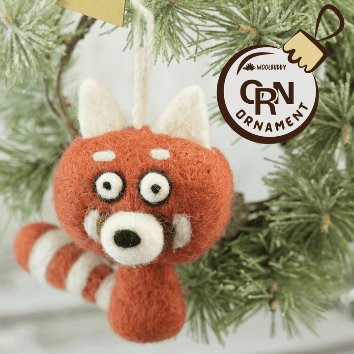 Handmade Wool Felt Red Panda Charm – Cute Bag & Desk Accessory | Woolbuddy