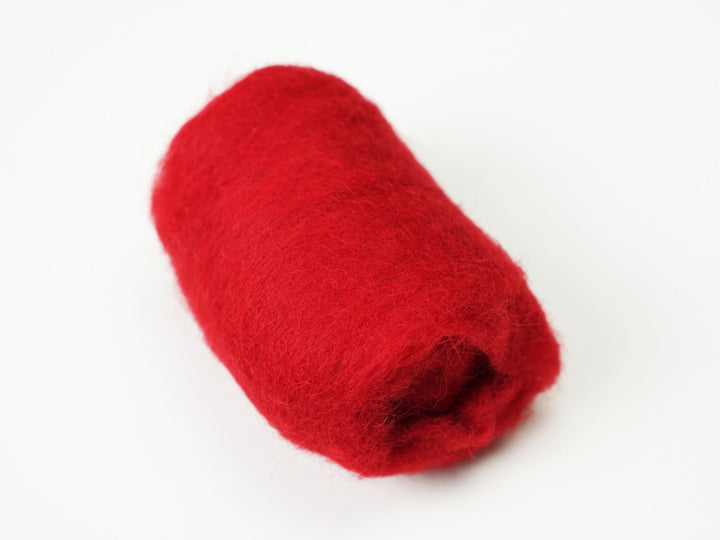 Corriedale Wool Red – Premium Wool Roving for Needle Felting & Crafts | Woolbuddy