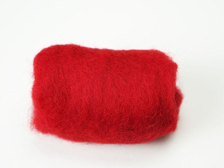 Corriedale Wool Red – Premium Wool Roving for Needle Felting & Crafts | Woolbuddy