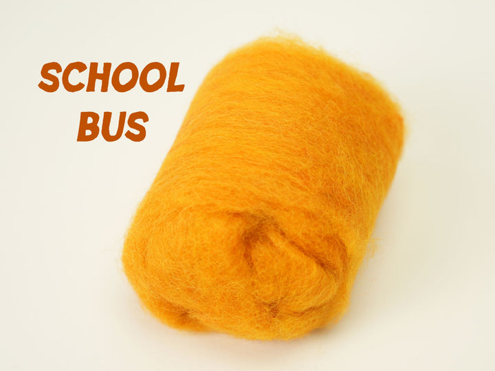 Corriedale Wool School Bus – Premium Wool Roving for Needle Felting & Crafts | Woolbuddy