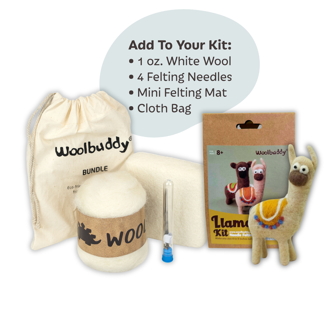 Needle Felting Llama Kit for Beginners | Woolbuddy