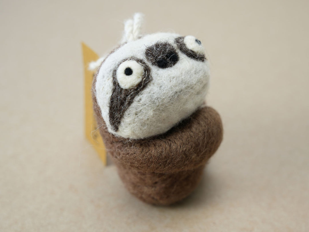 Handmade Wool Felt Sloth Ornament – Cute Animal Christmas Decoration | Woolbuddy
