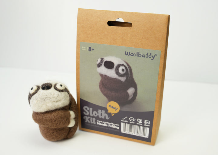 Woolbuddy Needle Felting Sloth Kit – DIY Wool Felt Animal Craft for Beginners & Nature Lovers