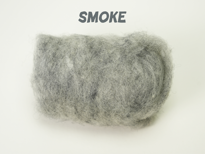 Corriedale Wool Smoke Gray – Premium Wool Roving for Needle Felting & Crafts | Woolbuddy