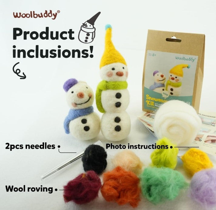 Woolbuddy Needle Felting Snowman Kit