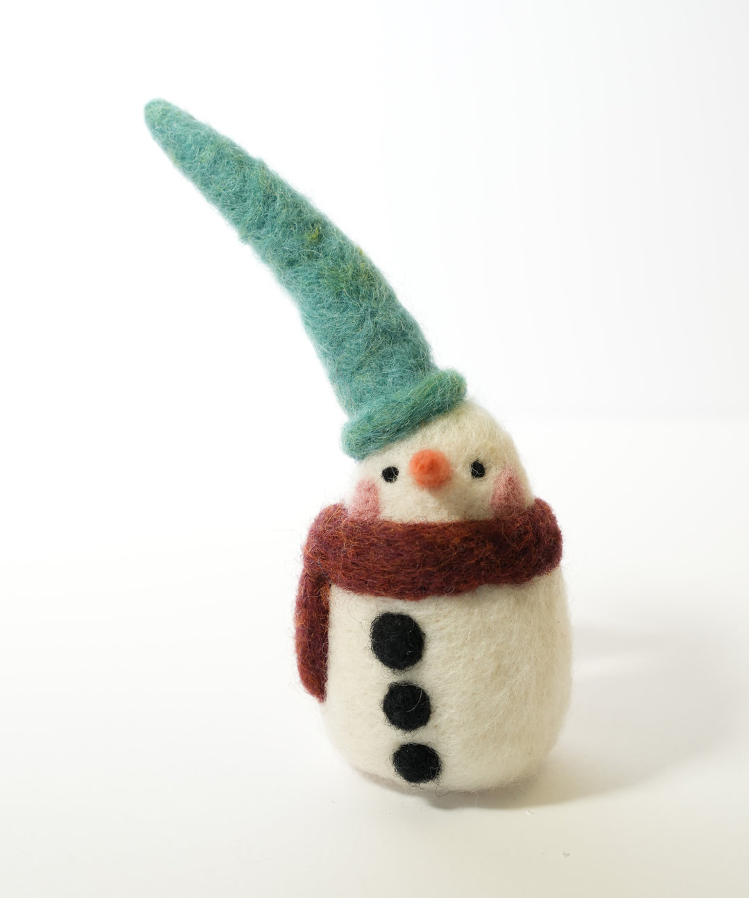 Handmade Wool Felt Snowman Ornament – Cute Christmas Tree Decoration | Woolbuddy