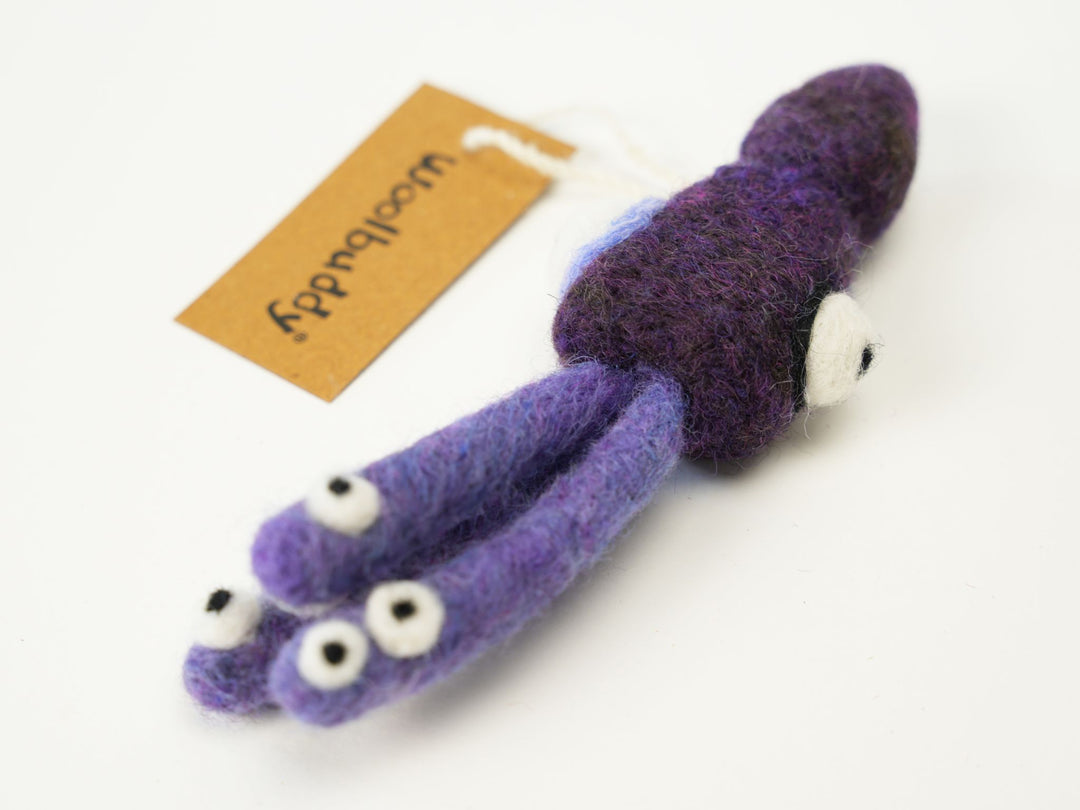 Squid Ornament - Handmade Needle Felted Wool Decoration | Woolbuddy