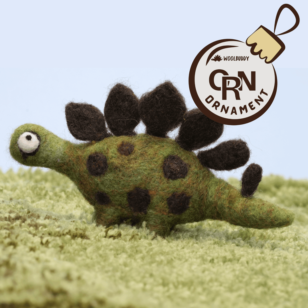Handmade Wool Felt Stegosaurus Ornament – Cute Dinosaur Decoration | Woolbuddy