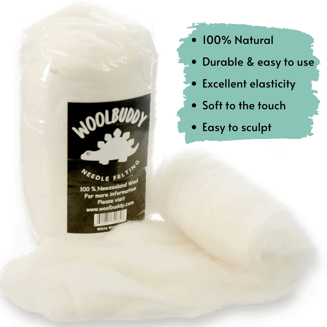 White Core Wool – Soft Natural Wool Roving for Needle Felting | Woolbu ...