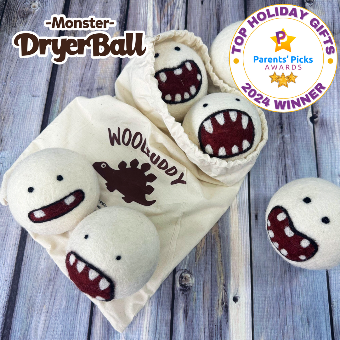 Handmade wool dryer ball cute monster eco-friendly reusable reduce drying time and soften clothes naturally