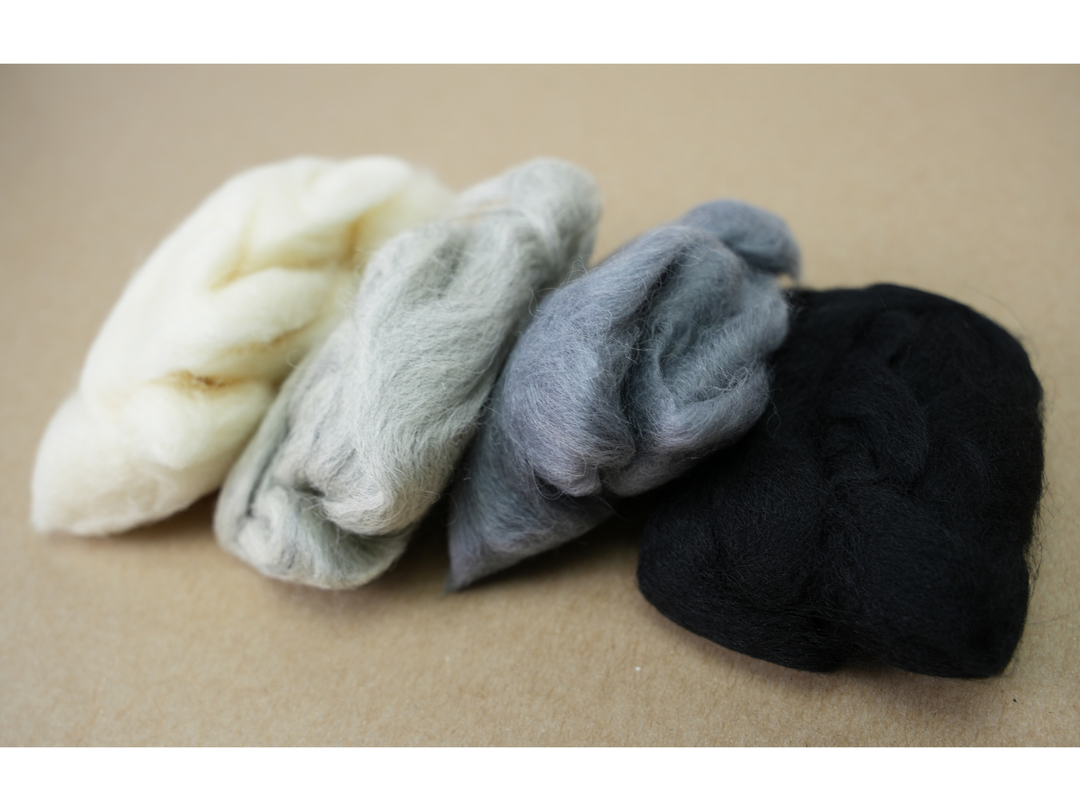 Merino Wool 2 oz per pack– Winter Colors for Needle Felting, Wet Felting & Craft Projects | Woolbuddy