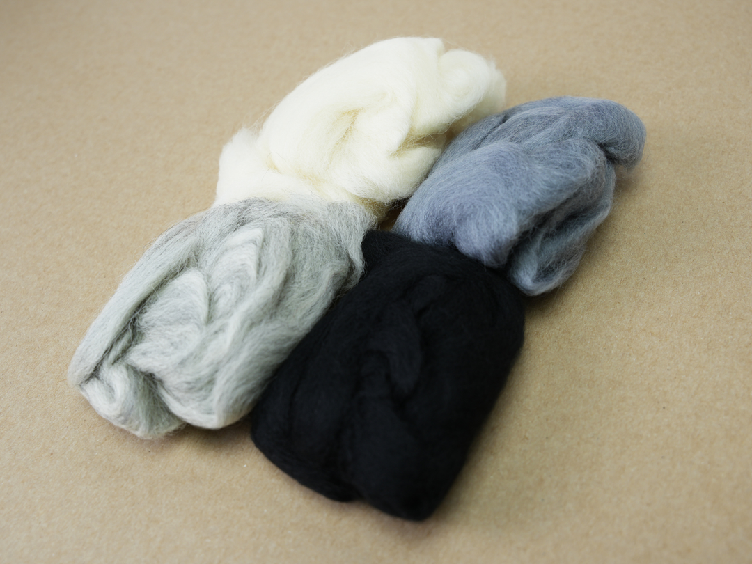 Merino Wool 2 oz per pack– Winter Colors for Needle Felting, Wet Felting & Craft Projects | Woolbuddy